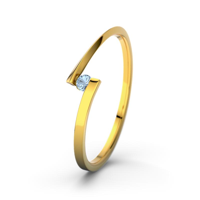 Blauer Topas Gelbgoldring Lena - (Gelbgold 585) Ring mit gratis Ringgravur