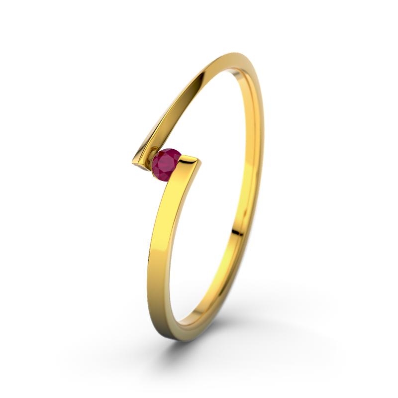 Rubin Gelbgoldring Lena - (Gelbgold 585) Ring mit gratis Ringgravur