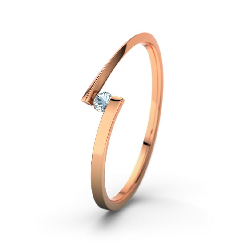 Aquamarin Rotgoldring Lena - (Rotgold 750) Ring mit gratis Ringgravur