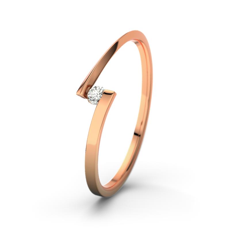 Diamant Rotgoldring Lena - (Rotgold 750) Ring mit gratis Ringgravur