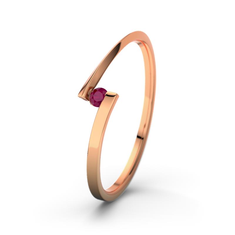 Rubin Rotgoldring Lena - (Rotgold 750) Ring mit gratis Ringgravur