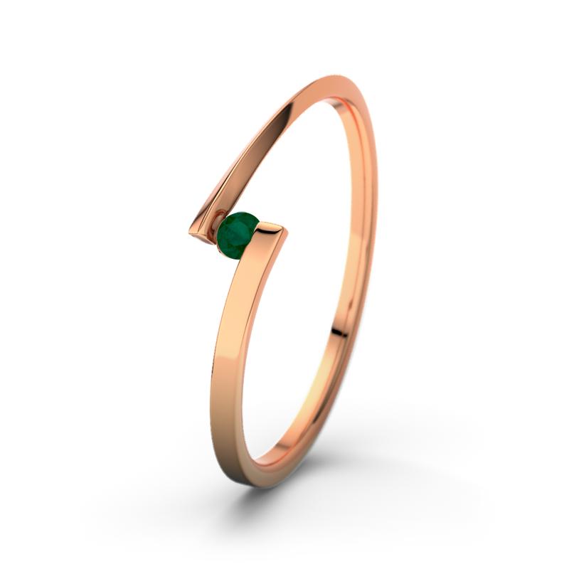 Smaragd Rotgoldring Lena - (Rotgold 750) Ring mit gratis Ringgravur