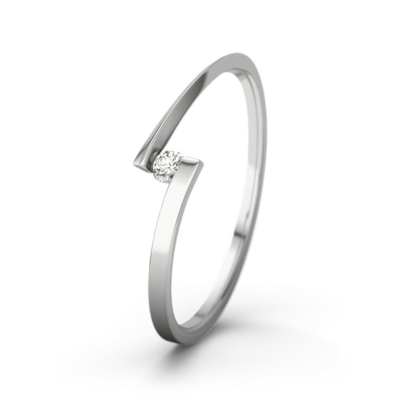 Diamant Weißgoldring Lena - (Weißgold 585) Ring mit gratis Ringgravur