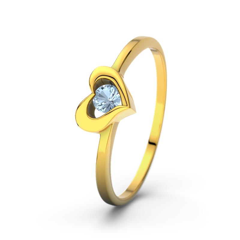 Blauer Topas Gelbgoldring Lisa - (Gelbgold 585) Ring mit gratis Ringgravur