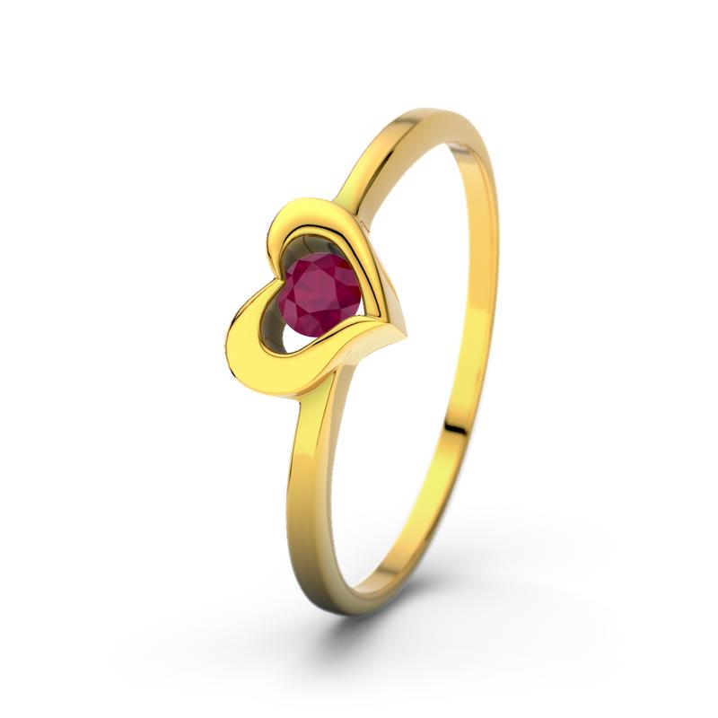 Rubin Gelbgoldring Lisa - (Gelbgold 375) Ring mit gratis Ringgravur