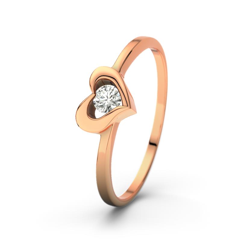 Diamant Rotgoldring Lisa - (Rotgold 750) Ring mit gratis Ringgravur