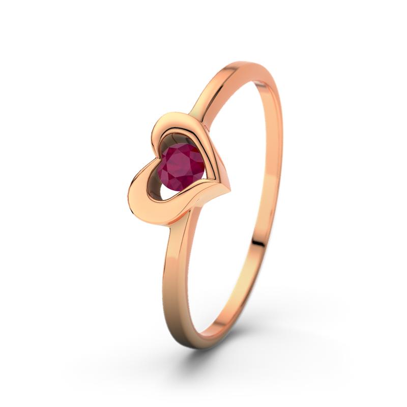 Rubin Rotgoldring Lisa - (Rotgold 750) Ring mit gratis Ringgravur