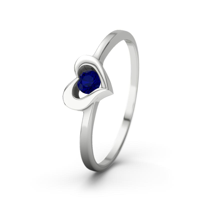 Blauer Saphir Sterlingsilberring Lisa - (Sterlingsilber 925) Ring mit gratis Ringgravur