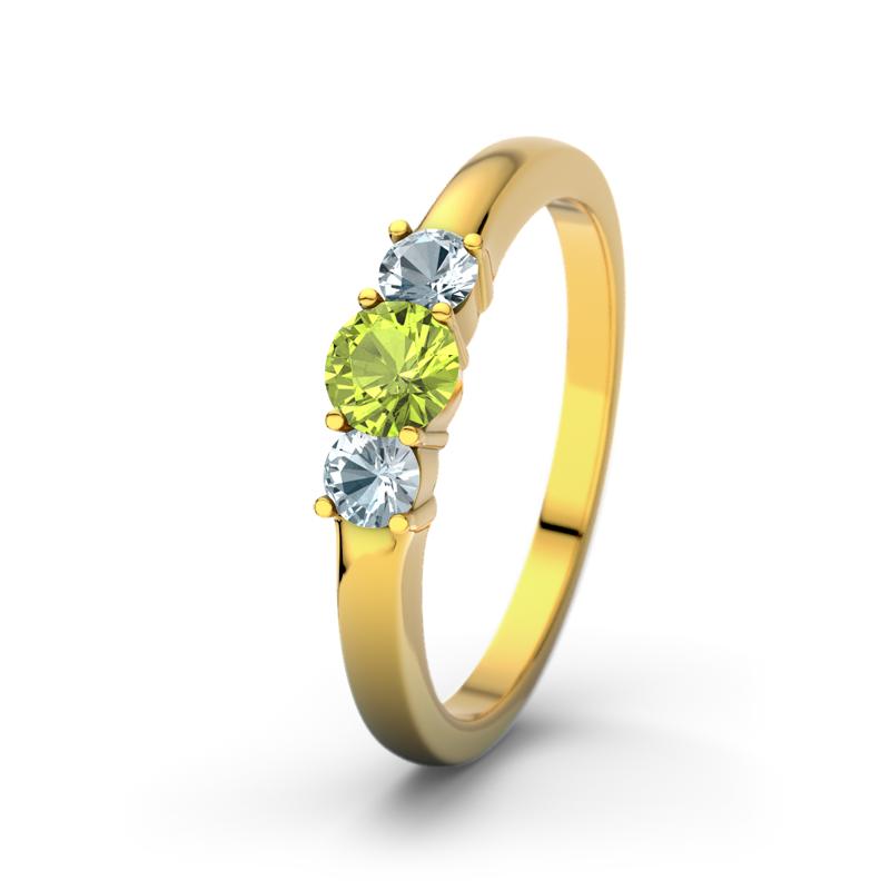 Peridot Gelbgoldring Rouby - (Gelbgold 375) Ring mit gratis Ringgravur