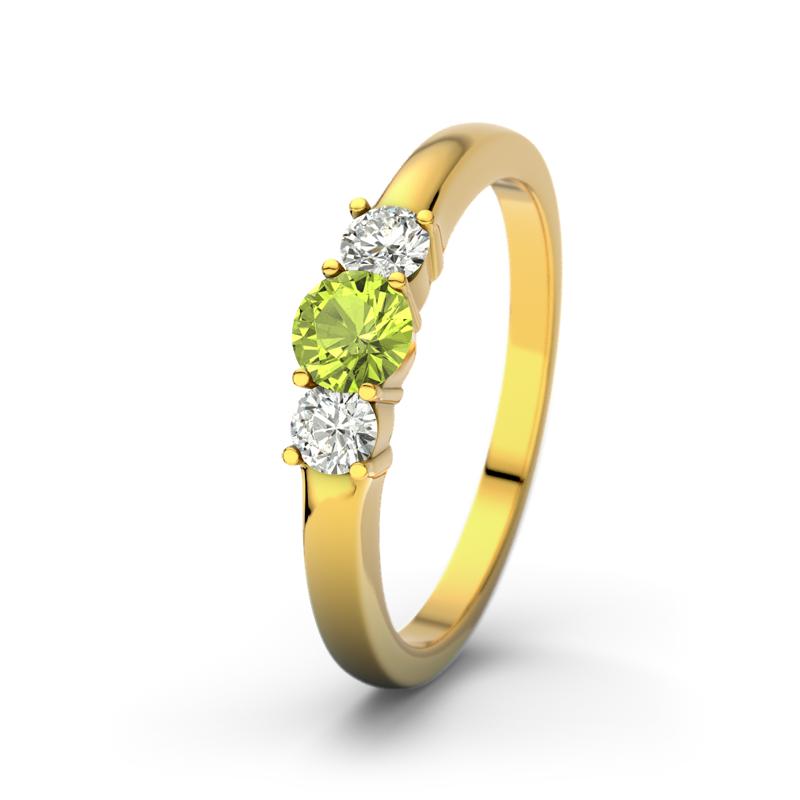 Peridot Gelbgoldring Rouby - (Gelbgold 375) Ring mit gratis Ringgravur