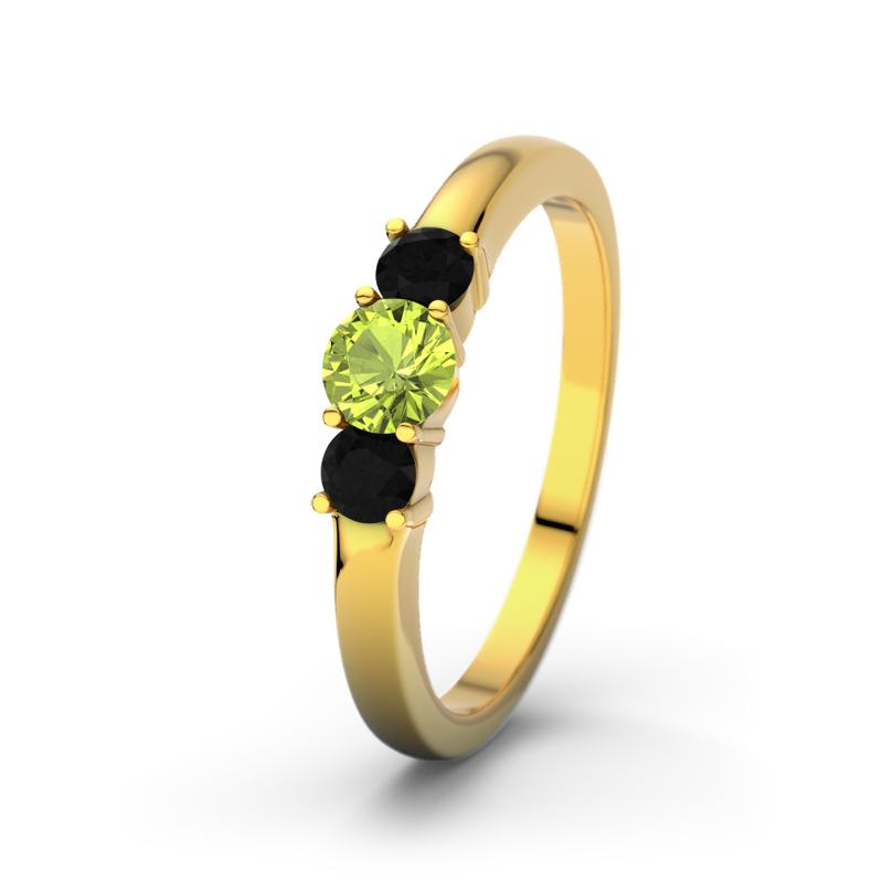 Peridot Gelbgoldring Rouby - (Gelbgold 375) Ring mit gratis Ringgravur