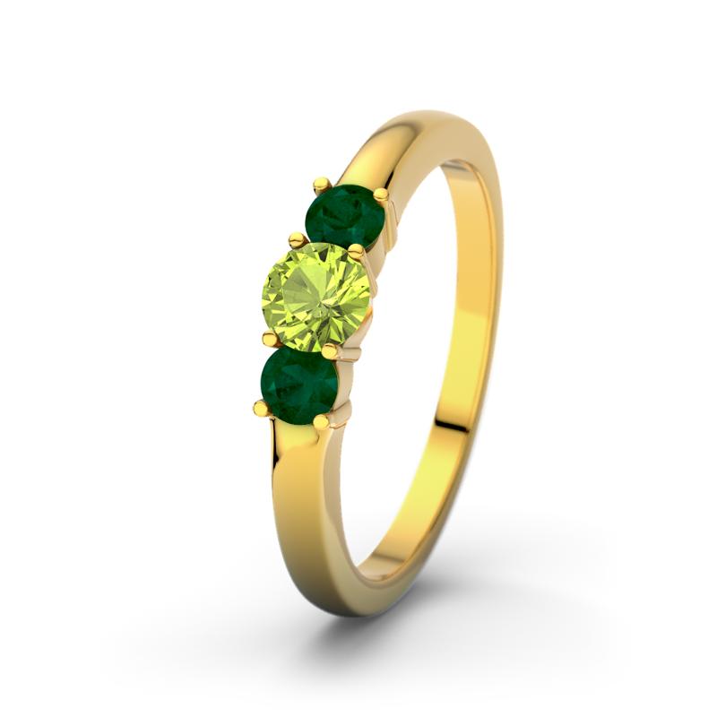 Peridot Gelbgoldring Rouby - (Gelbgold 375) Ring mit gratis Ringgravur