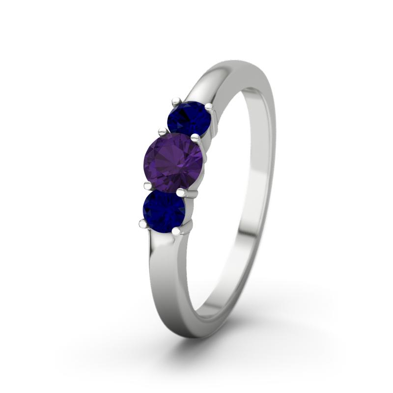 Amethyst Sterlingsilberring Rouby - (Sterlingsilber 925) Ring mit gratis Ringgravur