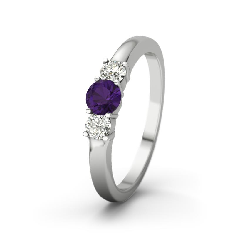 Amethyst Sterlingsilberring Rouby - (Sterlingsilber 925) Ring mit gratis Ringgravur