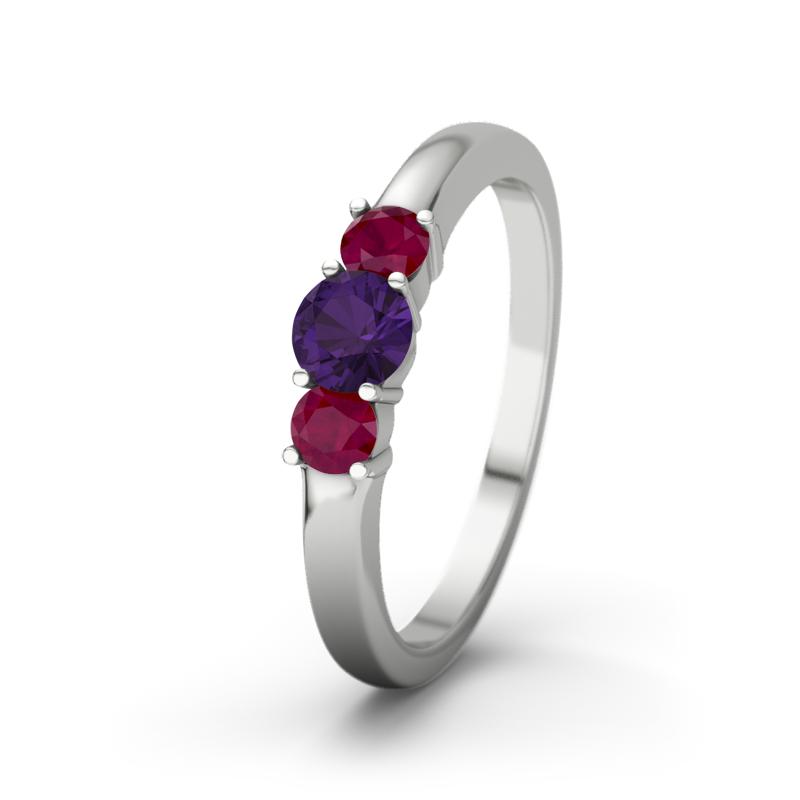Amethyst Sterlingsilberring Rouby - (Sterlingsilber 925) Ring mit gratis Ringgravur