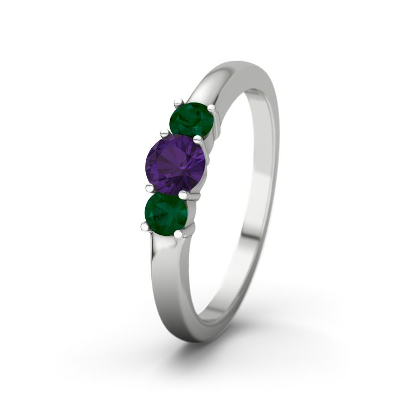 Amethyst Sterlingsilberring Rouby - (Sterlingsilber 925) Ring mit gratis Ringgravur