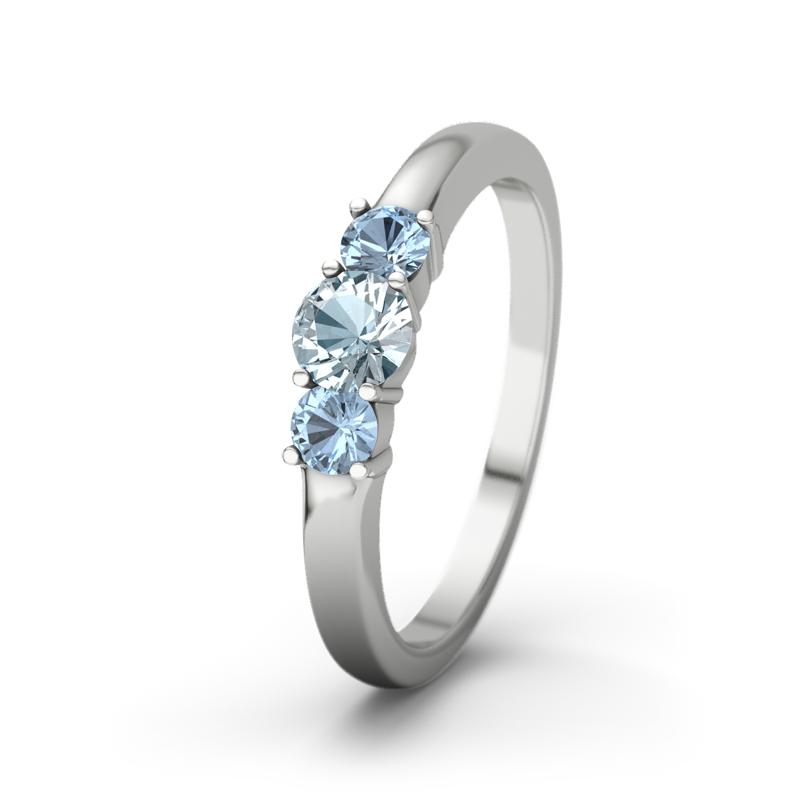 Aquamarin Sterlingsilberring Rouby - (Sterlingsilber 925) Ring mit gratis Ringgravur