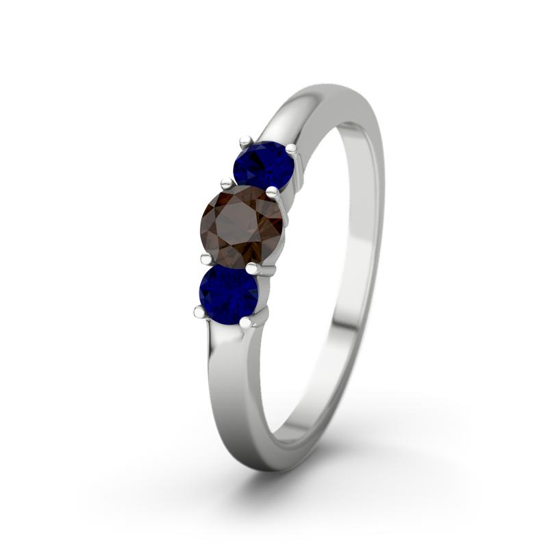 Blauer Saphir Sterlingsilberring Rouby - (Sterlingsilber 925) Ring mit gratis Ringgravur