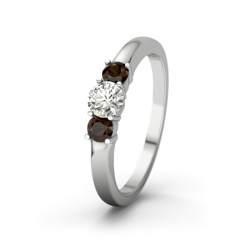 Diamant Weißgoldring Rouby - (Weißgold 375) Ring mit gratis Ringgravur