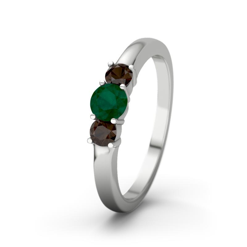 Smaragd Weißgoldring Rouby - (Weißgold 375) Ring mit gratis Ringgravur