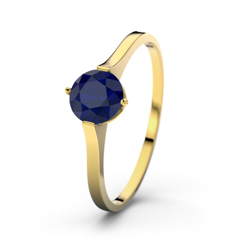 Blauer Saphir Gelbgoldring Summer - (Gelbgold 375) Ring mit gratis Ringgravur