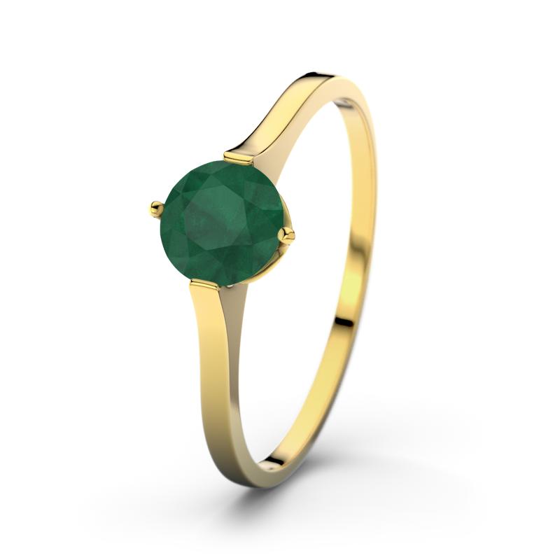Smaragd Gelbgoldring Summer - (Gelbgold 375) Ring mit gratis Ringgravur