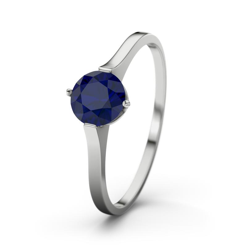 Blauer Saphir Platinumring Summer - (Platinum 950) Ring mit gratis Ringgravur