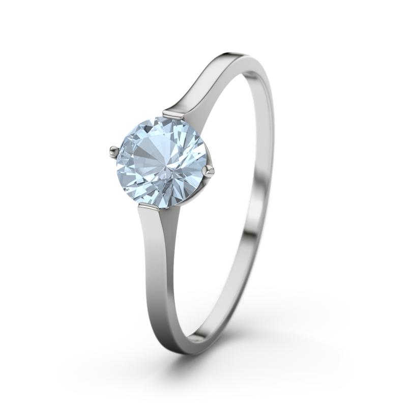 Blauer Topas Platinumring Summer - (Platinum 950) Ring mit gratis Ringgravur