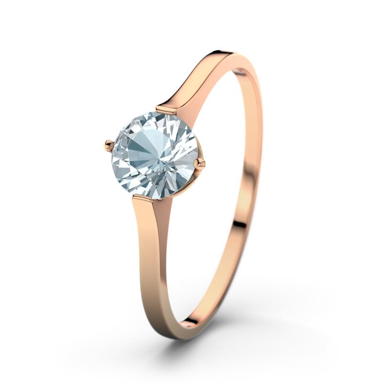 Aquamarin Rotgoldring Summer - (Rotgold 585) Ring mit gratis Ringgravur