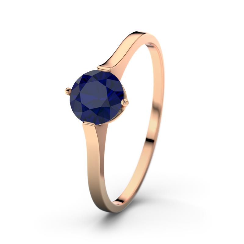 Blauer Saphir Rotgoldring Summer - (Rotgold 585) Ring mit gratis Ringgravur