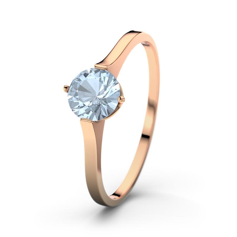 Blauer Topas Rotgoldring Summer - (Rotgold 585) Ring mit gratis Ringgravur