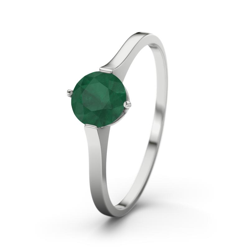Smaragd Weißgoldring Summer - (Weißgold 375) Ring mit gratis Ringgravur