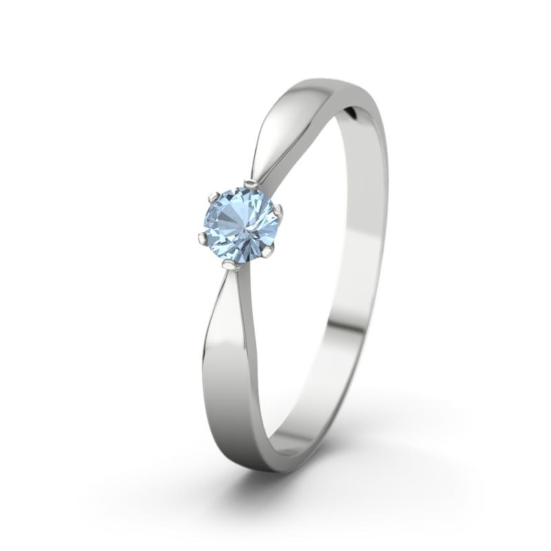 Blauer Topas Sterlingsilberring Tina - (Sterlingsilber 925) Ring mit gratis Ringgravur