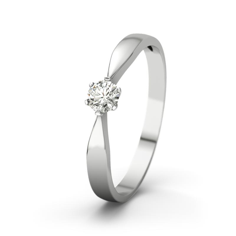 Diamant Sterlingsilberring Tina - (Sterlingsilber 925) Ring mit gratis Ringgravur