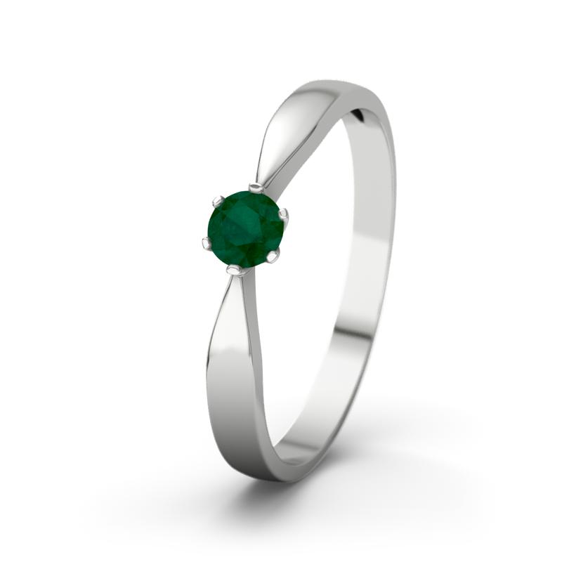 Smaragd Sterlingsilberring Tina - (Sterlingsilber 925) Ring mit gratis Ringgravur