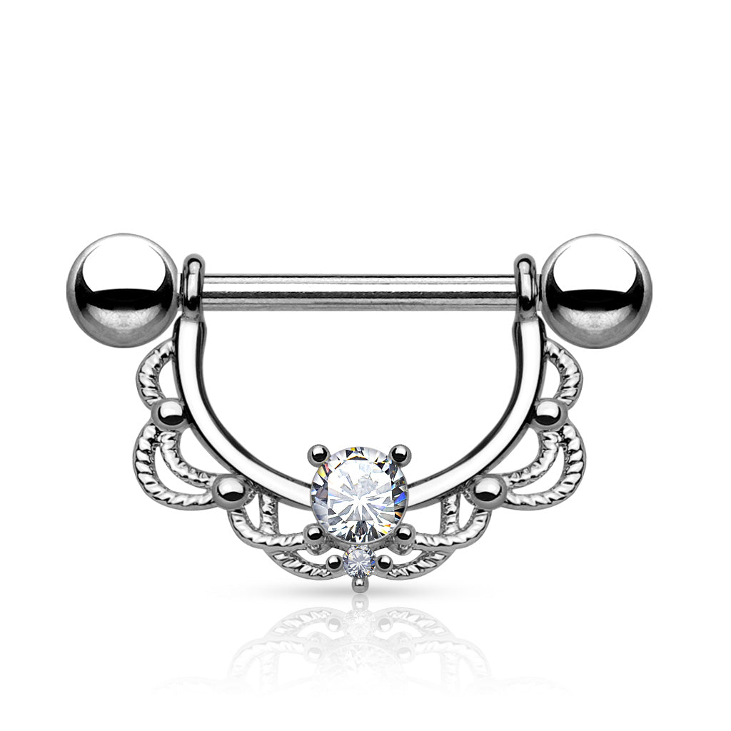 Brustpiercing Brustwarzenpiercing mit Zirkonia Steinchen aus C316L Farbwahl Anhänger