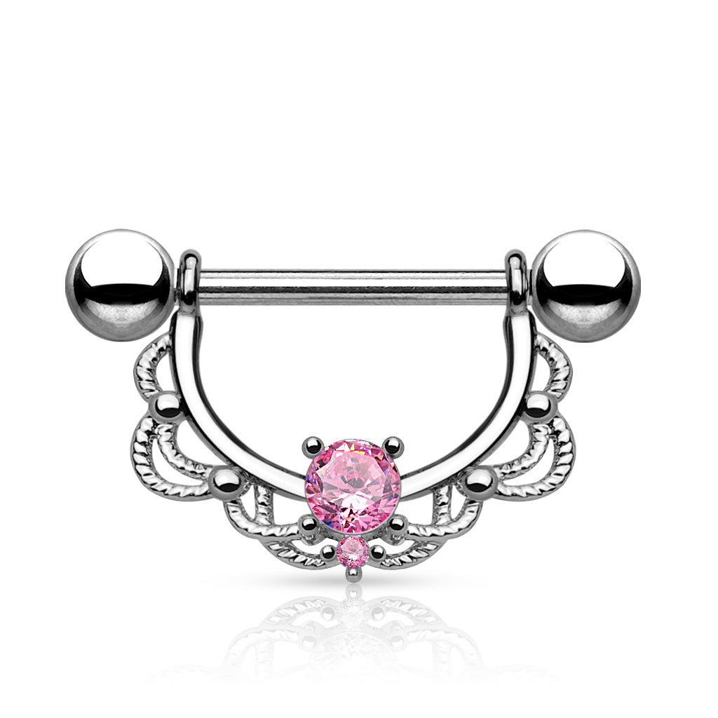 Brustpiercing Brustwarzenpiercing mit Zirkonia Steinchen aus C316L Farbwahl Anhänger