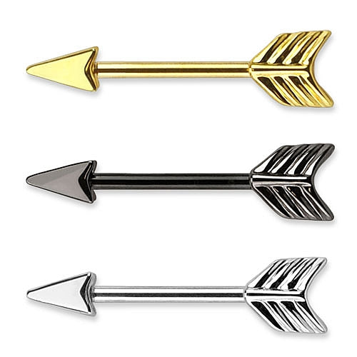 Brustwarzenpiercing Brustpiercing Arrow Bogen Pfeil C316L Intim Nipple