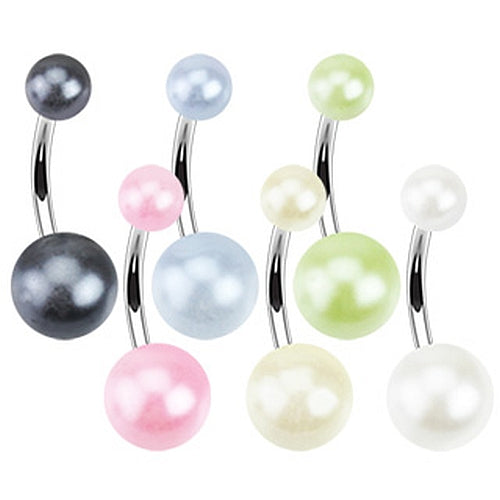 Bauchnabelpiercing Acryl Perlen Pearls aus Chirurgenstahl Navel