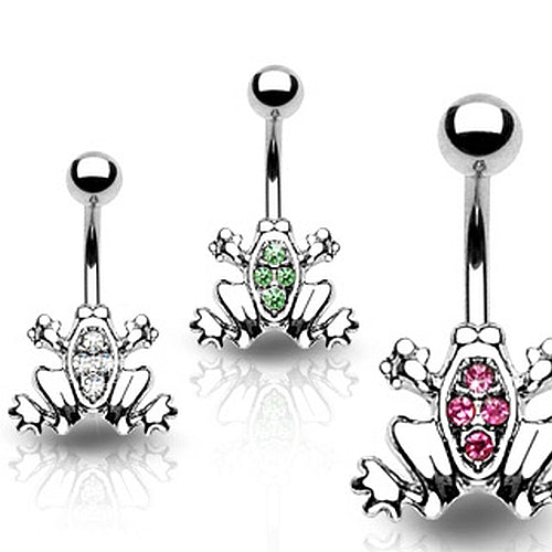 Bauchnabel Piercing Glitzer kristall Frosch