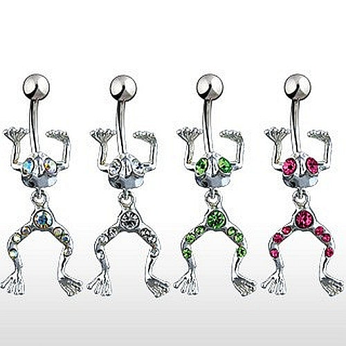 Bauchnabelpiercing beweglicher Frosch Zirkonia