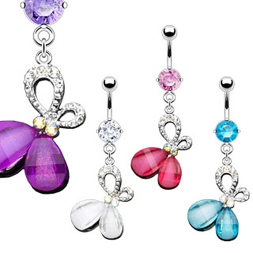 Bauchnabelpiercing mit elegantem Schmetterling Zirkonia Butterfly
