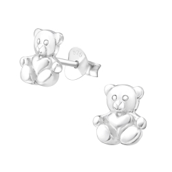 Kinder Ohrringe Ohrstecker 925 Sterling Silber mit Teddybär