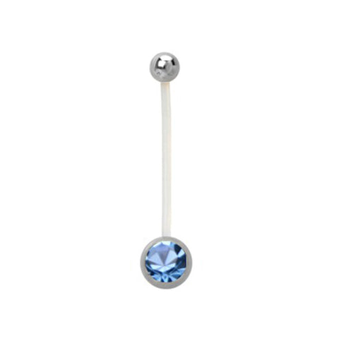 Bauchnabelpiercing Bioflex PTFE flexibel Schwangerschaft Kristall Pregnant