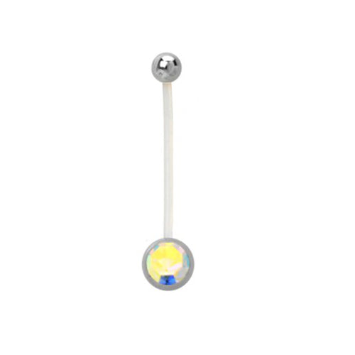 Bauchnabelpiercing Bioflex PTFE flexibel Schwangerschaft Kristall Pregnant