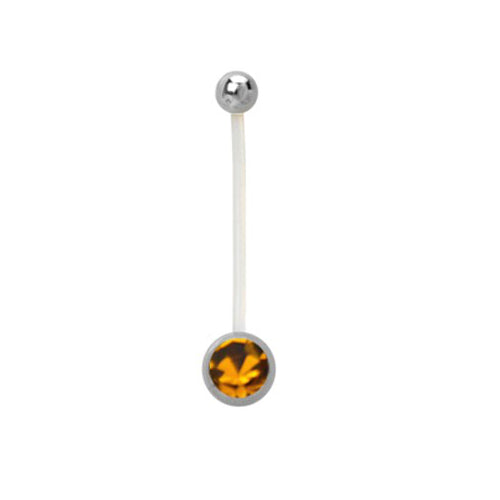 Bauchnabelpiercing Bioflex PTFE flexibel Schwangerschaft Kristall Pregnant