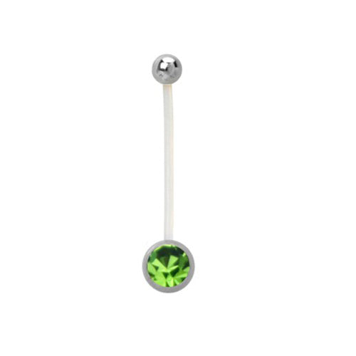 Bauchnabelpiercing Bioflex PTFE flexibel Schwangerschaft Kristall Pregnant