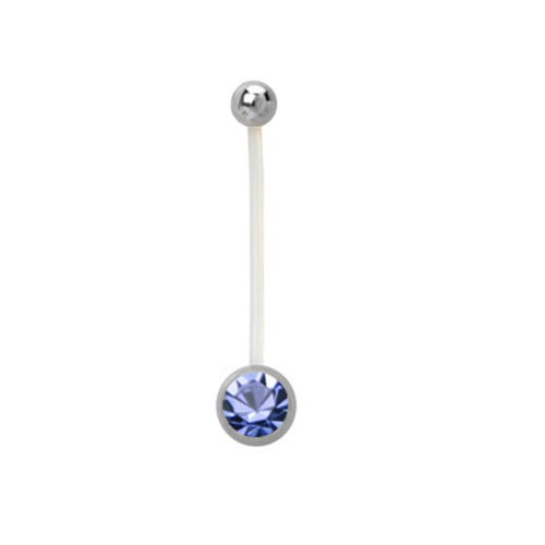 Bauchnabelpiercing Bioflex PTFE flexibel Schwangerschaft Kristall Pregnant