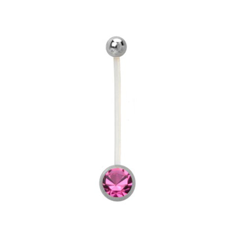 Bauchnabelpiercing Bioflex PTFE flexibel Schwangerschaft Kristall Pregnant