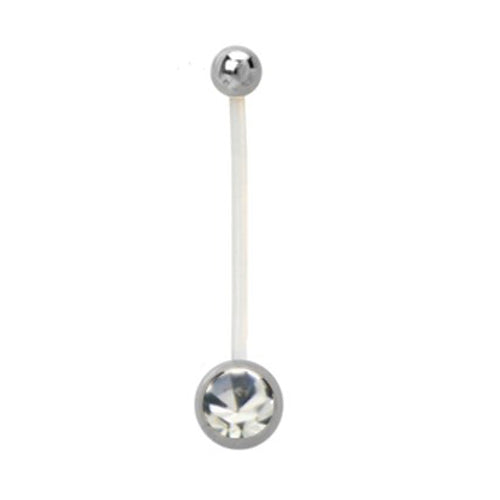 Bauchnabelpiercing Bioflex PTFE flexibel Schwangerschaft Kristall Pregnant